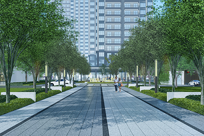 裕达江与城城市广场项目示范区景观方案设计